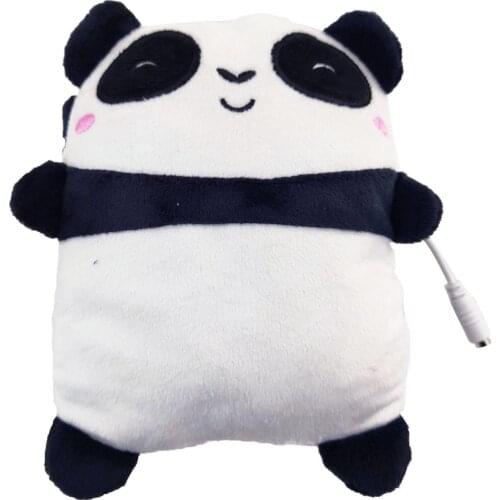 1Pcs USB Heated Gloves Electric Heating Hand Warmers Fingerless Cute Panda Shape Hand Warmer Office Home Work Gloves Winter Gift