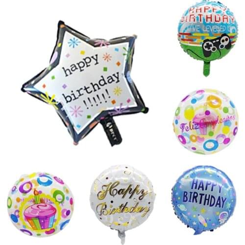 10pcs 18inch Feliz Cumpleanos Spanish Birthday Balloons Round Foil Helium Balloons Happy Birthday Party Decoration Globos Baloes