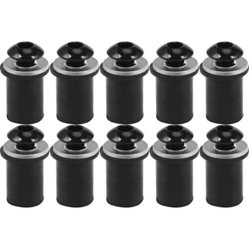 10Pcs/Set M5 Bolts Motorcycle Metric Rubber Well Nuts Windscreen Fairing Cowl Universal for Windshield Accessories