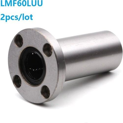 2pcs/lot LMF60LUU Long Type Round Flange Linear Bushing linear Bearing for linear shaft CNC 3D printer