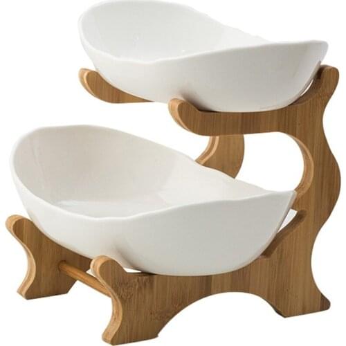 2 layer ceramic plate platters and trays candy dish living room home snack plate creative modern dried fruit fruit basket