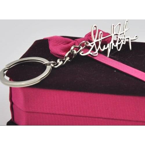 Custom Name Keychains Personalized Gold stainless steel long chain Keychains Monogram Initial Key Chain With Name Letter for Men