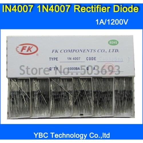 Brand FK 500pcs/lot 1N4007 IN4007 4007 1A/1200V Rectifier Diode