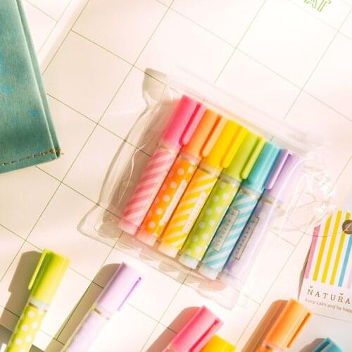 Ellen Brook 6 PCS Cute Kawaii Candy Highlighter Creative Lovely Cartoon for Kids Korean Stationery School Office Supplies Gift