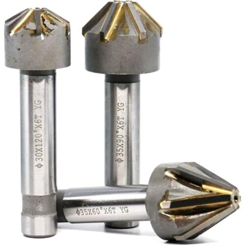 YG8 alloy chamfering cutter straight shank 60degree 90degree 16mm 20mm 25mm milling cutter with carbide countersinks