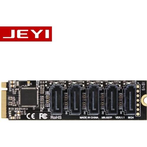 JEYI JMS585-Slim JMS585 5Port SATA 5*sata 5xSATA M. 2 nvme to sata pci - e to PCIE sata disk array 5 CARDS RAID0 RAID1 RAID10 U2