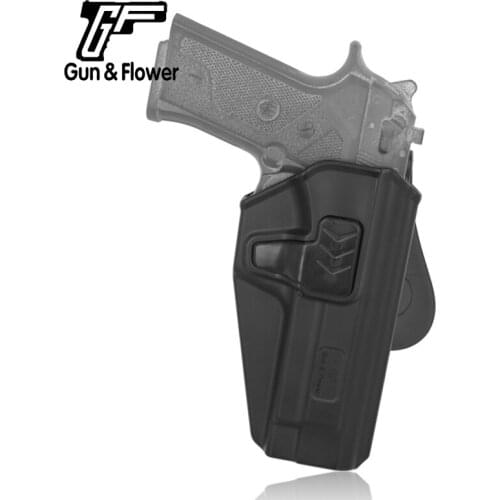 Gun&Flower Tactical Level II Index Finger Release Holster with 360 Rotation Paddle Right Hand for Beretta 92FS