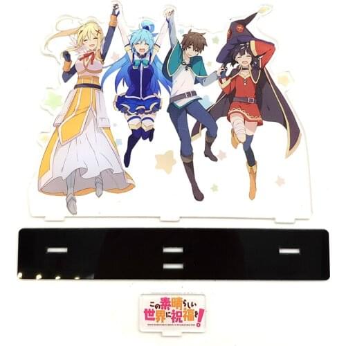 KonoSuba Subarashii Aqua Darkness Megumin Sato Kazuma acrylic standee figurines desk decoration cake topper anime