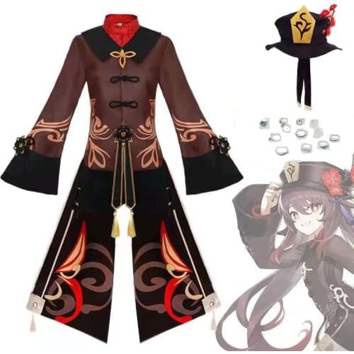 Mangoyoyo Game Genshin Impact Hu Tao Cosplay Costume Anime Outfits Dress Halloween Carnival Women Girl Uniforms Full Set