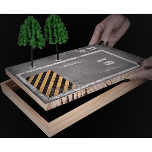 1/24 Scale Parking Lot Space Scene DIY Parking Lot Home Collection Decor Ornament