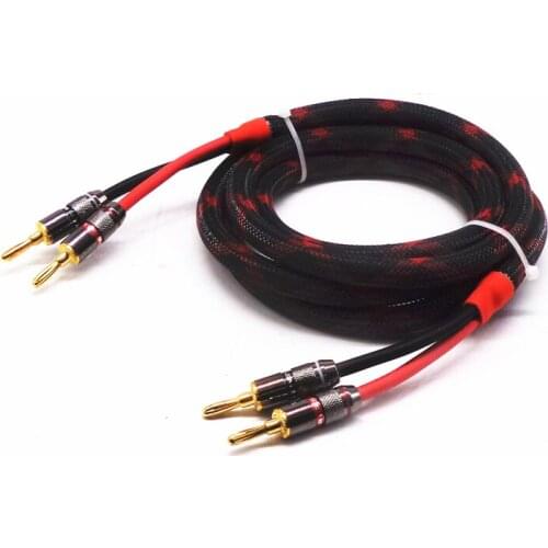 8 square meters Oxygen-Free Copper Speaker Cable Home Amplifiler Subwoofer Banana plug Audio Cable Hifi OFC Braided Audio Line