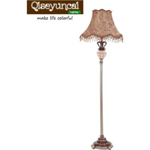 Qiseyuncai American retro living room floor lamp creative coffee table vertical study bedroom garden bedside floor lamp