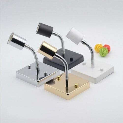 Flexible Pipe Wall Lamp E27 Bulb Holder Ceiling/Wall Mounted Modern Square Iron Wall Lighting Fixture E27 Lamp Socket WF6191131