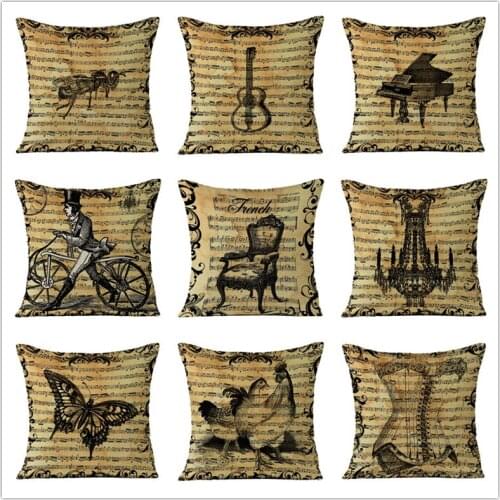 Musical Note Cushion Cover Home Decorative Pillowcase Covers For Living Room Lounge Coffee House45*45