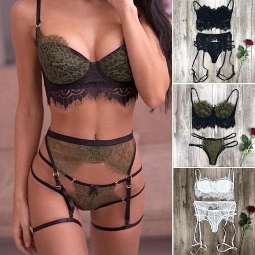 New Sexy Lingerie Sleepwear Lace Exotic Sets Womens G-string Dress Babydoll Nightwear Black Plus Size