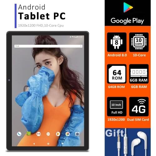 CIGE N9 Android 9.0 2.5D Screen Tablet Pcs 10.1 Inch 4G LTE FDD Tablet PC 10 Ten Core RAM 6GB ROM 64GB Tablets Kids FM GPS