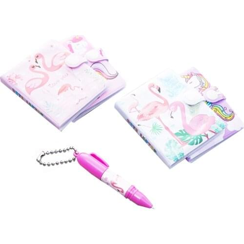 1pack/lot Kawaii Unicorn Flamingo Portable Cartoon Notebook + Ball Pen Set Paper Sticky Notes Planner Stickers Writing Pads