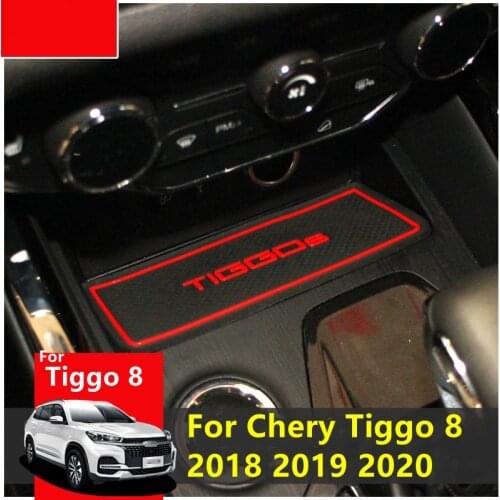 For Chery Tiggo 8 2018 2019 2020 3D Rubber Mat Lnterior Anti Slip Mat Door Slot Pad Cup Cushion Groove Mat Car Accessories