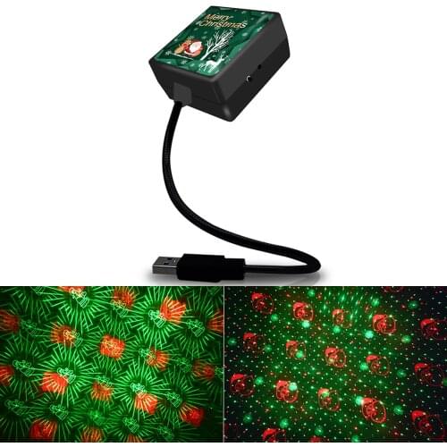 Christmas pattern Car Roof Star Light Interior LED Starry Laser Atmosphere Projector USB Auto Decoration Night Home Decor Lights