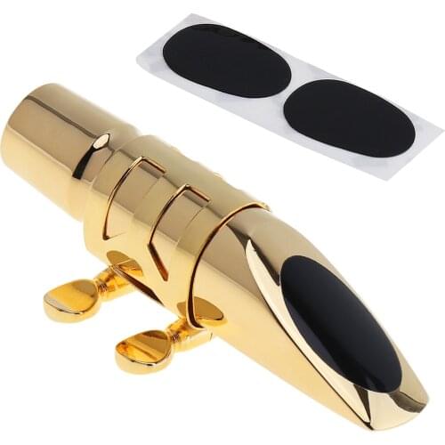 Alto bE Saxophone Mouthpiece Gold Plated Copper Brass Sax Mouth 7C for Jazz Music Brass Goldplated Saxophone Accessories