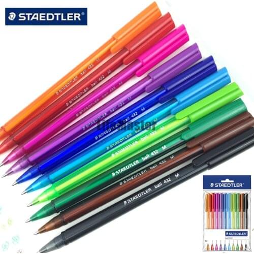 LifeMaster Staedtler 432 M Triangle Holder Ballpoint Pen 10 Multicolour Writing Supplies