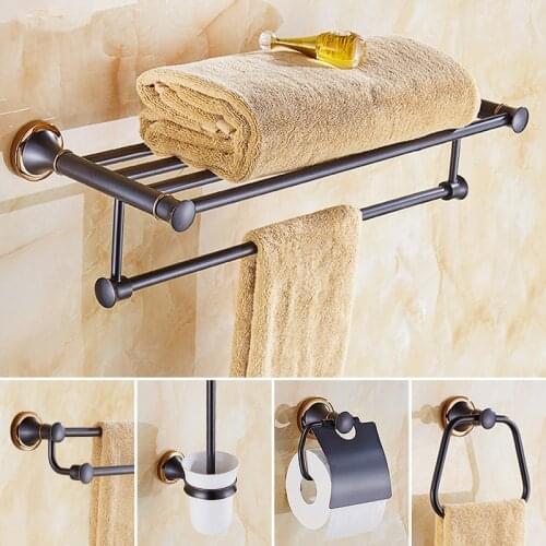 AUSWIND European brush hanging 304 stainless steel black bathroom accessories vintage bathroom products