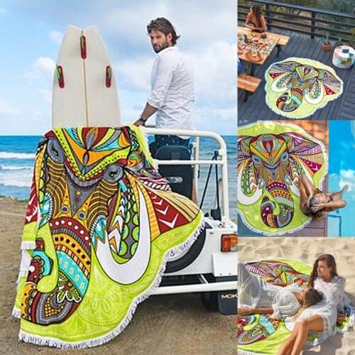 Chic Mandala Tassel Elephant Hippie Beach Scarf Wall Hanging Throw Yoga Mat y