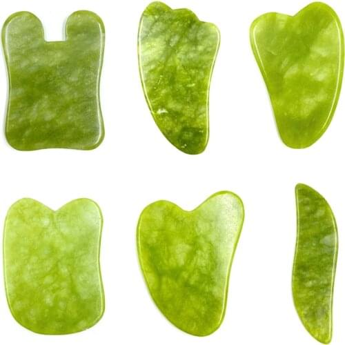 Natural Jade Gua sha Scraper Board Face Massager Facial Guasha Meridian Muscle Relaxation Skin Lifting Face Thin Gouache Scraper