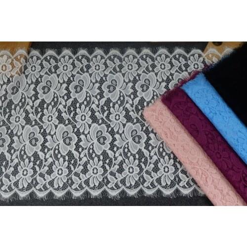 High quality exquisite pressed yarn eyelash hollow lace width 40CM handmade diy apparel accessories dress skirt fabric