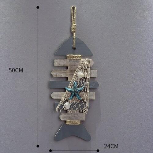 1PC Mediterranean Fish Bone Tag Pendant Seahorse Whale Ocean Wind Dolphin Cafe Bar Gray Paddle Wall Hanging Home Decorations