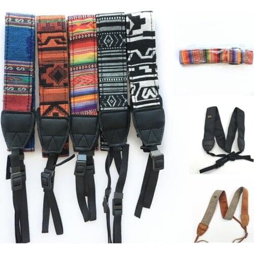3 in 1 Retro Style Double Cotton Yard Colorful Pattern Camera Shoulder Neck Sling Hand Strap Belt For Canon Nikon Sony HEONYIRRY