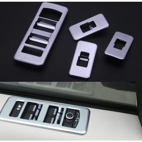 4x Inner Door Armrest Window Lift Button Control Panel Cover Trim Matte Interior Refit Fit For Land Rover Discovery 5 2017 2018