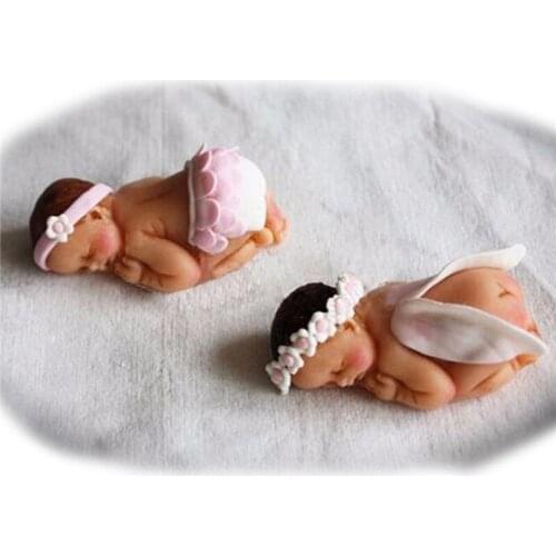 5PCS High Quality New 3D DIY Silicone Cute Baby Shape Fondant Cake Mold Decorating Baking In Kitchen Chocolate Mold Soap Mold