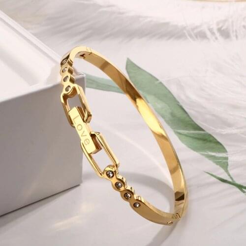 MSX Cuff Bracelets for Women Stainless Steel Bangle Luxury Brand Female Jewelry Love Vintage Style Rose Gold Color Wristband