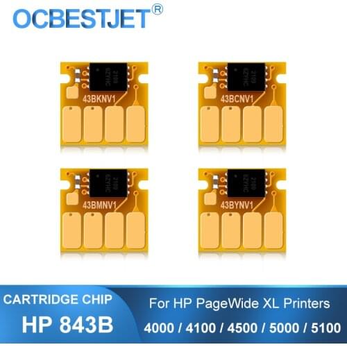 For HP 843 843B New Upgrade Ink Cartridge Chip For HP PageWide XL 4000 4100 4500 5000 5100 Printer One Time Use Chips