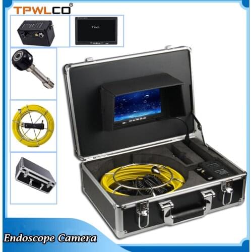 7" Pipeline Endoscope Inspection Camera System 20m 23mm Underwater Industrial Video Plumbing Camera Viewing Angle 120degree