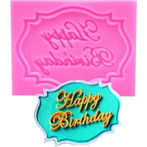 Happy Birthday Letter form silicone mold chocolate fondant cake decoration Tools cupcake mould Candy Clay Gumpaste Tool