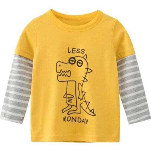 Boys Girls t-shirts Cotton Striped Long Sleeve T-shirt boy girl Tops Autumn Spring Baby Clothes Children Kids Tee For 2-9Years