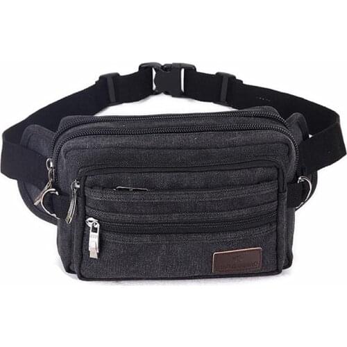 High Quality Canvas Men Waist Packs Chest Bags Portable Vintage Mens Phone Pocket Fashion Belt Wallet Casual Male Travel bag