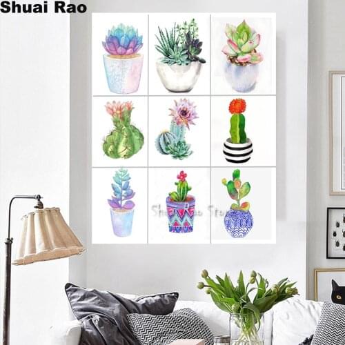 5d diy Diamond painting Nordic Green Plant Cactus full square crystal Diamond Embroidery drill Cross Stitch picture home decor