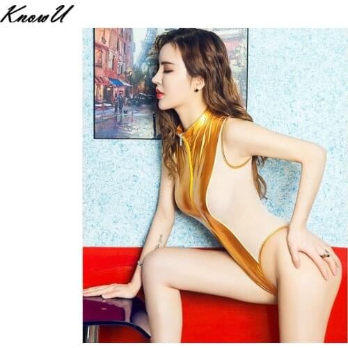 KnowU Large-size Patent leather Fullbody Catsuit Sexy Zentai Suit Adult Costume Jumpsuit Crossdresser Transgender