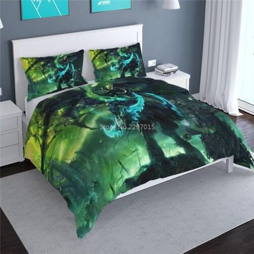 Hot Game World of Warcraft WoW 3d Bedding Set Illidan Printed Duvet Cover Pillowcase Twin Full Queen King Adult Kids Bed Linens