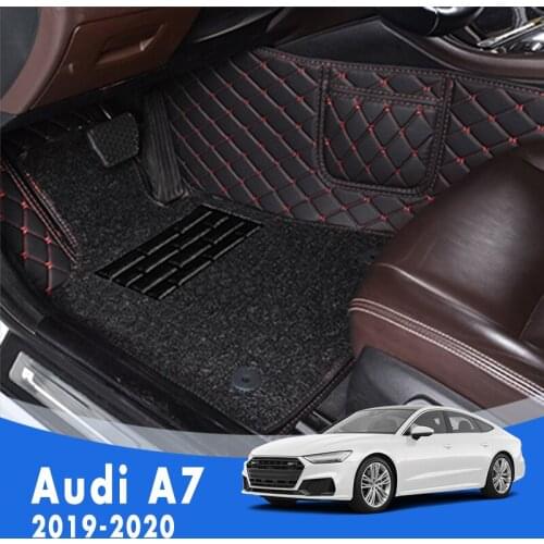 LHD Luxury Double layer Wire loop Carpets Car Floor Mats For Audi A7 2020 2019 Accessories Cover Auto Interior Decoration Pedal