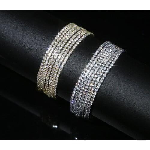 Fashion multi cz tennis chain bracelet with gold silver plated New design party wedding bracelets jewelry for women Wholesale