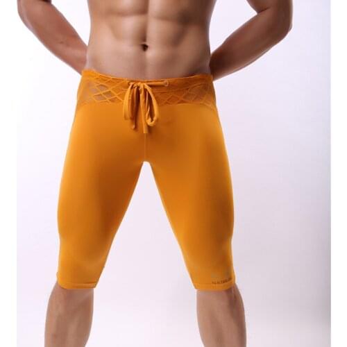 Men Bodysuit Underwear Mens Athletic Boxer Shorts Long Running Underwear Sport Pants Skinny Shorts Mid-waist Boxers Men Joggers