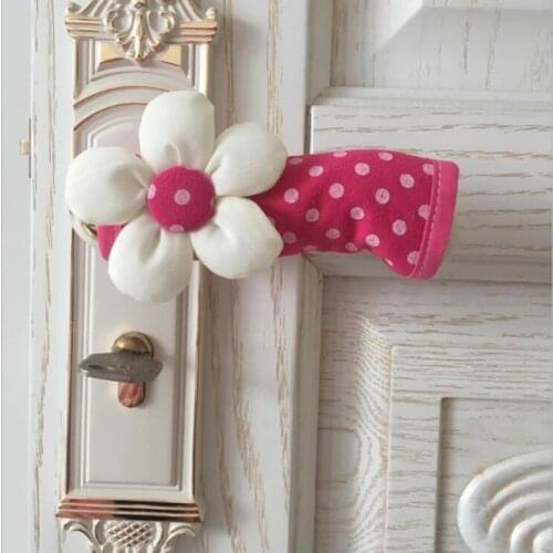 1pc Cloth Cute Fresh Long Door Handle Cover Flower Leaf Refrigerator Door Handle Gloves Home Accessories