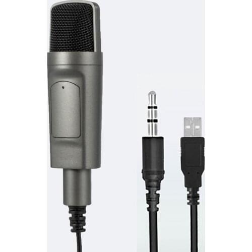3.5mm/USB Plug Desktop Wired Computer PC Mic for Gaming Singing Live Streaming Record Karaoke