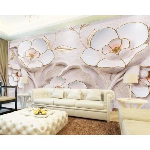 Beibehang Custom wallpaper romantic 3d floral mural painting living room background wall mural modern art wallpaper for wall 3 d