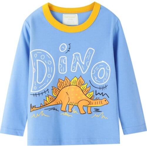 Autumn Spring Dinosaurs Boy T-shirt Cotton Childrens Long-sleeved Shirt Kids Tops Clothes