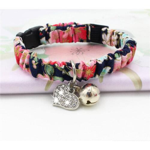 Cat Bell Collar For Cats Collier Pour Chat Elastic Japanese Cat Collar With Bell Supplier Fabric Pleated Elegant
